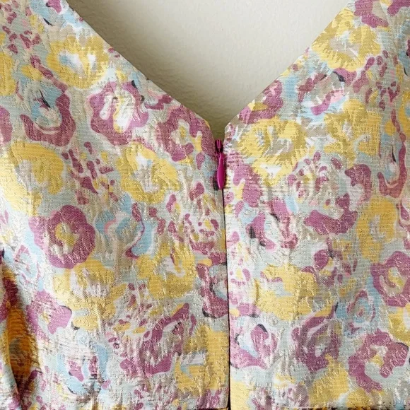 Zac Posen x Target | Floral Brocade Mini Tea Dress Oversized Bow Metallic 18W - Picture 9 of 11